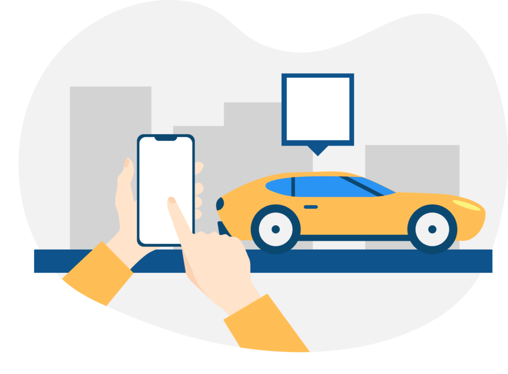 Icon Auto und Smartphone