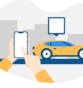 Icon Auto und Smartphone