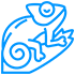 Icon blaues Chameleon