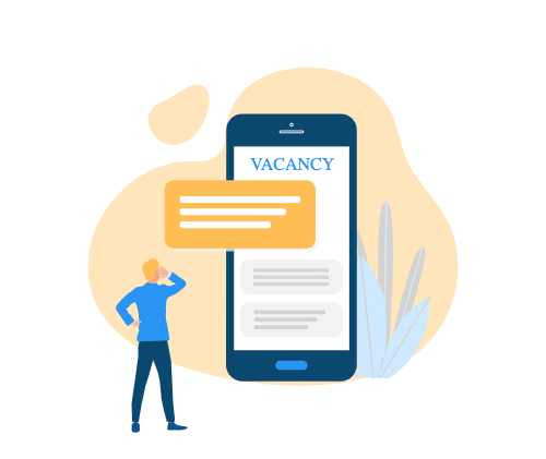 Icon HR Mann vor Handy Bildschirm