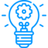 Icon blaue Glühbirne