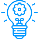 Icon blaue Glühbirne